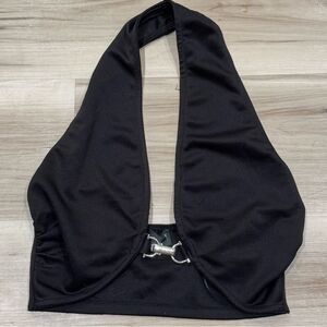 White Fox Black Halter Top Women’s Small